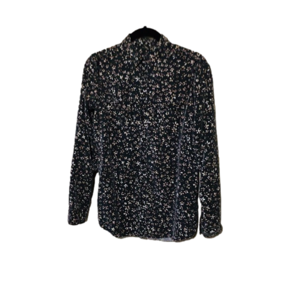 Express Lyocell Floral Boyfriend Button Up Shirt XS